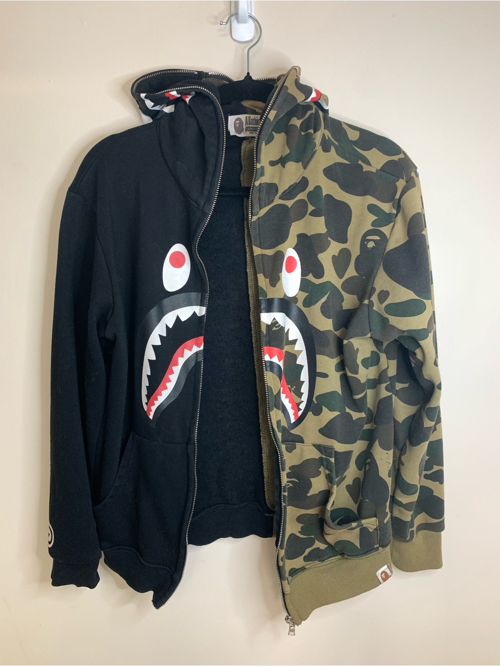 Bape Camo Black Shark Hoodie M